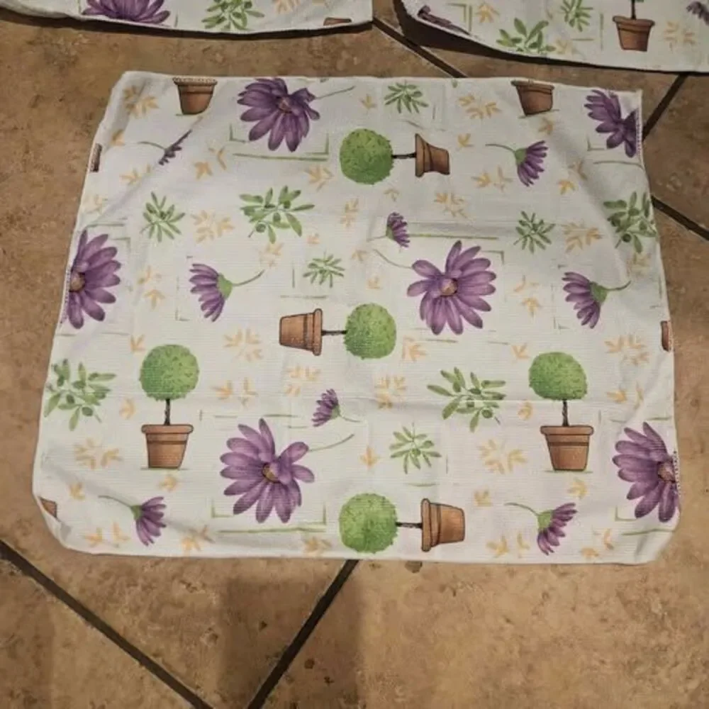 Set of 3 Floral and Topiary Dish clothes or Tea Towels